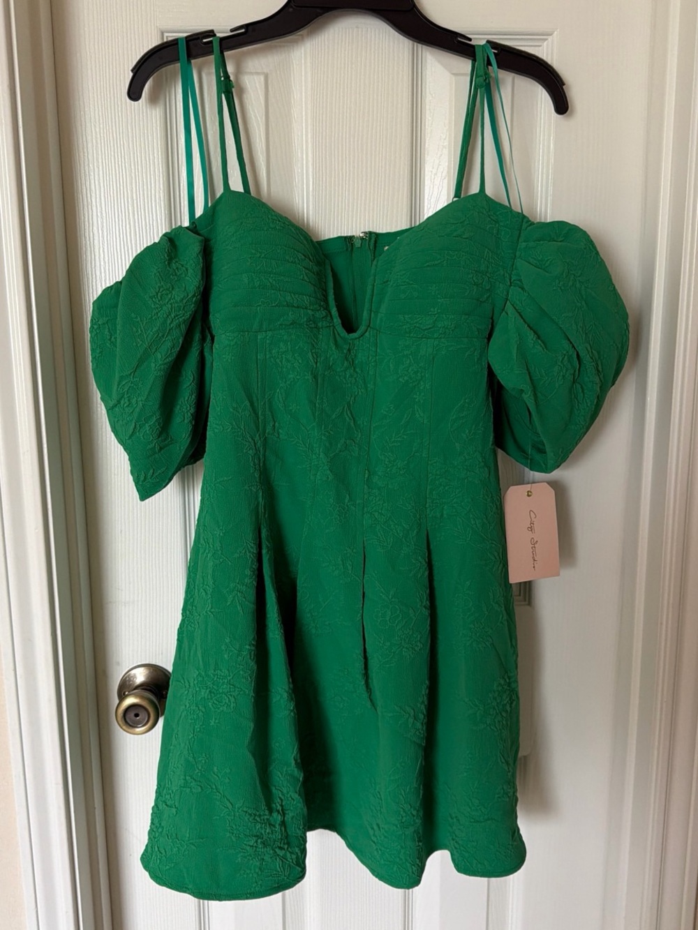 City Studio Emerald Green Puff-Sleeve Mini Tunic